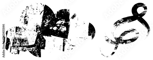 Bold Arabic script characters rendered with gritty texture, abstract typography, ink stained brush effect, cultural lettering, design.