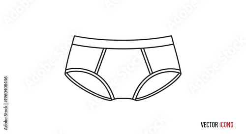 Minimalist Line Art Icon of Men's Briefs Underwear