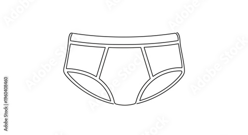 Minimalist Line Art Icon of Men's Underwear Briefs
