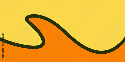 Flowing orange hill vector background. Minimalist vector illustration showing a single flowing hill shape in orange tones, ideal for simple and clean presentation slides.