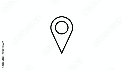 Simple Black and White Map Pin Icon, Location Marker Symbol