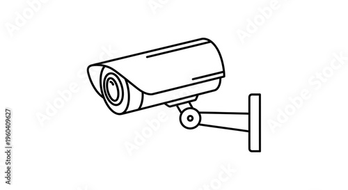 Security Camera Icon, Surveillance System, CCTV Technology, Outdoor Monitoring Device