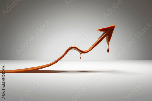 Abstract Melting Arrow Signifying Growth