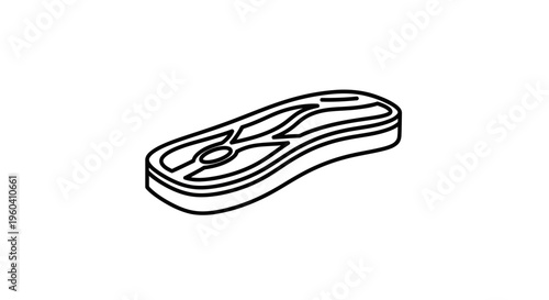 Raw Steak Icon Outline Vector Illustration