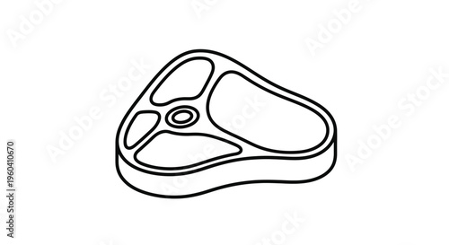 Raw Steak Icon Outline Vector Illustration