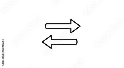 Reciprocal Arrows Icon: Bidirectional Movement, Exchange, Connection, Opposite Directions