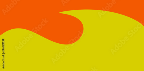 Soft orange swell vector illustration. Gentle orange wave swelling into yellow upper half. Smooth vector illustration perfect for calming yet vibrant lifestyle banners.