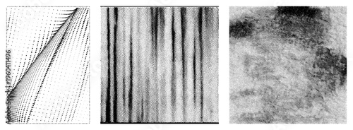 halftone textures forming gradients, dot matrix art, print design elements, graphic composition, vector motifs, stylized shading techniques.