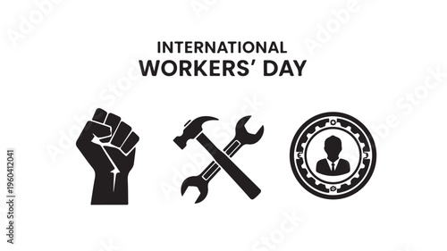 International Workers Day Icons For Labor Rights And Solidarity Concepts