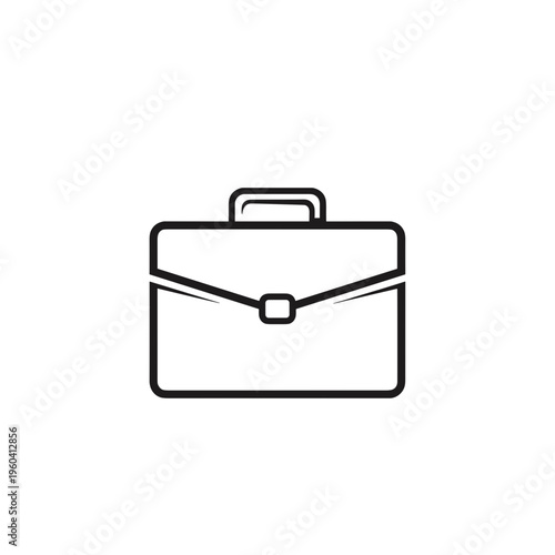 Simple line art briefcase icon design.