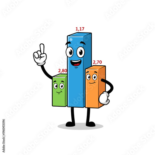 Smiling cartoon blocks with numbers.