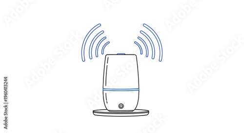 Wireless router device with signal.