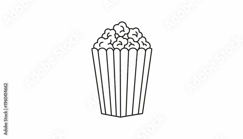 Popcorn Box Outline Icon - Cinema Snack
