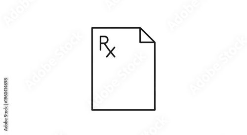 Prescription paper icon, medical document symbol, healthcare concept