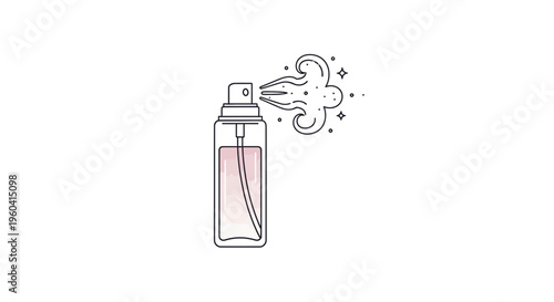 Perfume Spray Bottle Icon, Fragrance Mist Atomizer, Elegant Scent Dispenser, Beauty Product