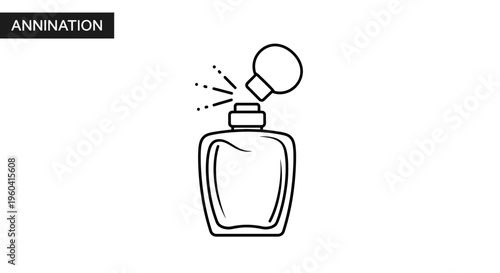 Perfume Bottle Spraying Fragrance Mist - Elegant Beauty and Scent Icon