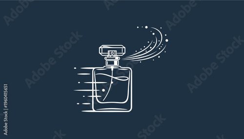 Perfume Bottle Spraying Fragrance Mist, Elegant Aroma Essence Icon