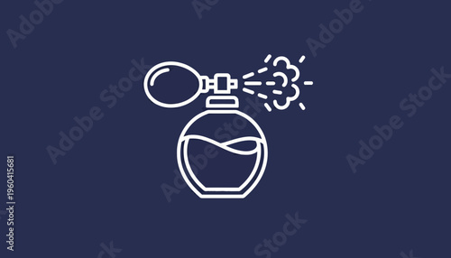 Perfume Bottle Spraying Fragrance Mist, Elegant Vintage Atomizer Icon