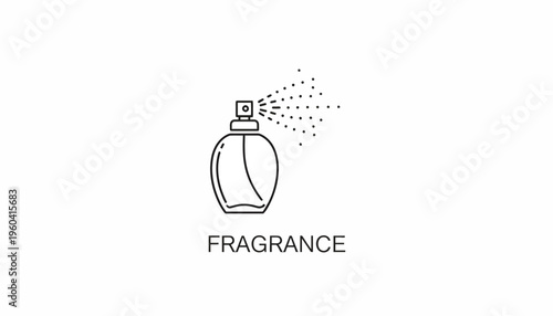 Perfume Bottle Spraying Fragrance Mist, Minimalist Icon for Beauty and Cosmetics