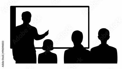 Teacher explaining lesson to students in classroom setting with whiteboard