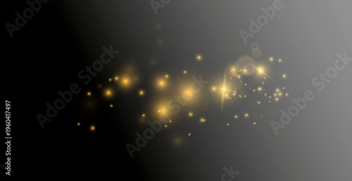 Gold sparkles background. Vector shining particles.