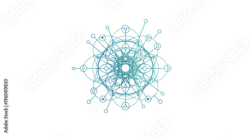 Abstract Network Connection, Digital Geometry, Futuristic Technology