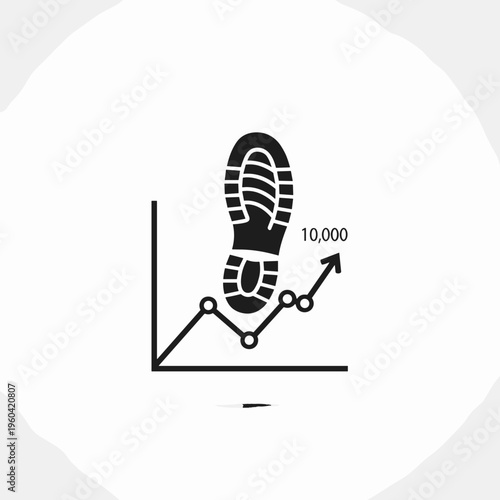 Shoe Footprint on a Graph Chart.