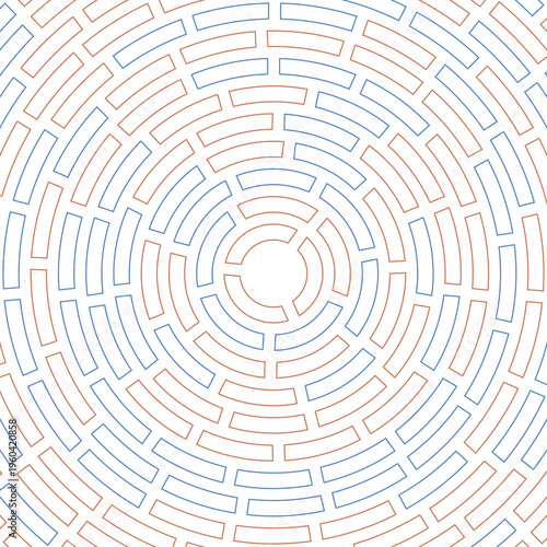 Heavy weight. Simple cells outline. Rounded. Abstract pattern. Segments centered. Large padding. Amazing vector image.