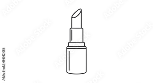 Minimalist Lipstick Icon, Beauty Product Outline, Makeup Cosmetic Symbol