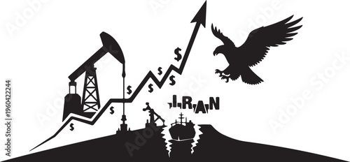 Strait of Hormuz Labelled on Middle East Map, Editable Icon