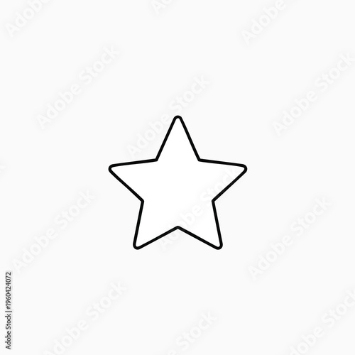 A minimalist, bold, black outline of a five-pointed star on a white background