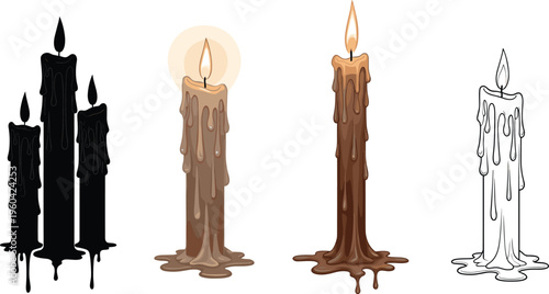 Dripping Candle Set in Various Styles for Home Decoration, Cozy Lighting, and Romantic AmbianceDripping Candle Set in Various Styles for Home Decoration, Cozy Lighting, and Romantic Ambiance