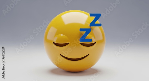 Sleeping Emoji Face Zzz Icon, Yellow Smiley Icon, Sleepy Mood, Rest, Relaxation