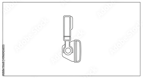 Minimalist Line Art Drawing of a Car Headlight Assembly