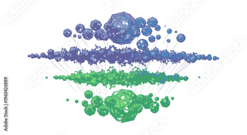 Abstract Network Connections, Digital Data Flow, Complex System Visualization