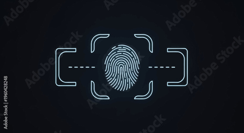 Digital Fingerprint Scan Security Technology Concept - Biometric Identification