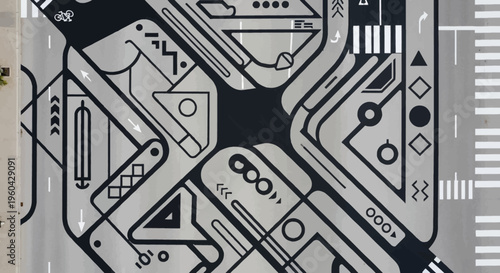 Modern Urban Intersection Art: Geometric Design, Traffic Flow, City Planning