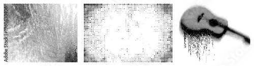 Dot matrix gradient texture, halftone print effect, screen printing style, graphic design element,, visual noise, digital art background.