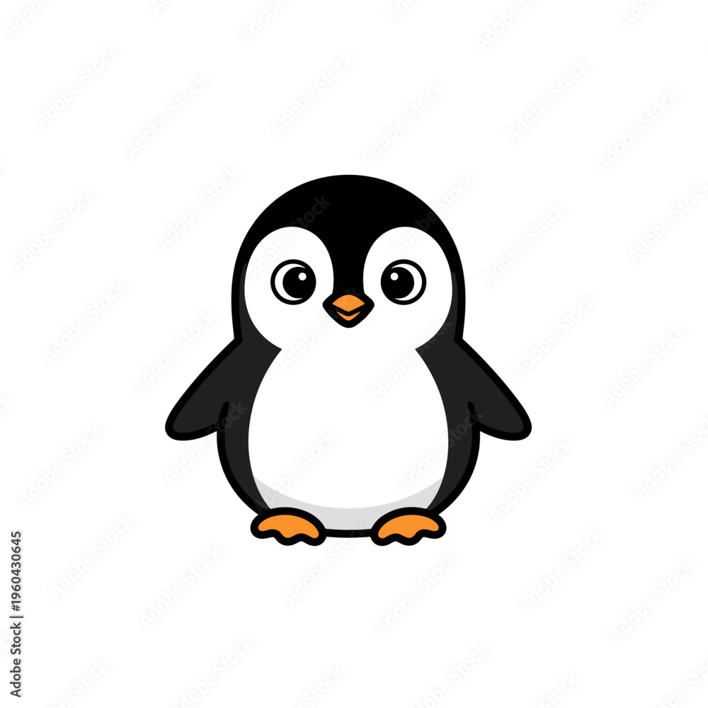Fototapeta premium Cute Cartoon Penguin Character Design.