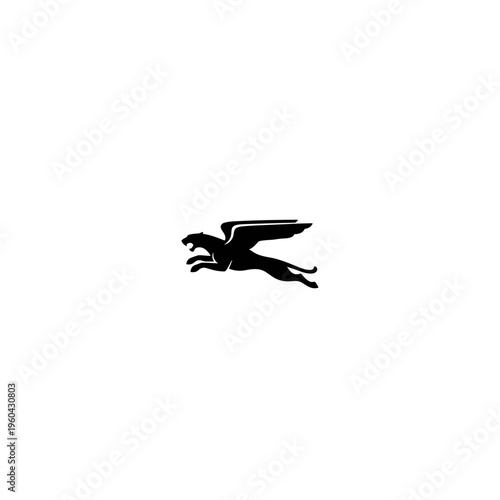 Flying Eagle Bird Silhouette Profile.