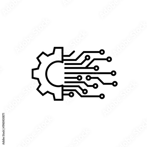 Gear with circuit board lines.