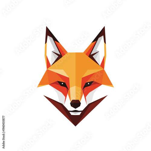Geometric Fox Head Illustration Design 1.
