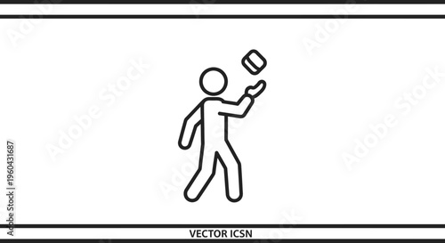 Person Juggling a Small Object, Stick Figure Icon