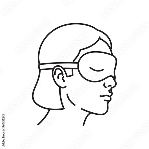 A drawing of a woman with her eyes closed