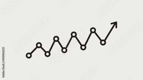 A line graph showing a steady increase in growth and progress over time with an upward trend.