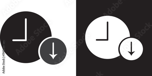 Down time icon set, professional server maintenance and system offline symbols, minimalist vector illustration. downtime graphic icon pack, system failure and service interruption symbols.
