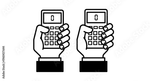 Two Handheld Calculators Displaying Zeros: A Simple Technology Illustration.