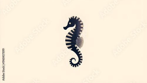 Elegant seahorse icon with curved posture