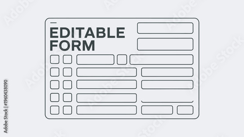 A black and white editable form with checkboxes and text fields on a plain background