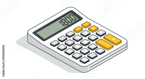 Compact handheld calculator with keypad, digital display, and solar power.